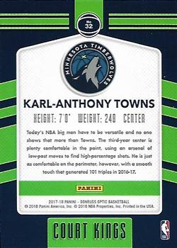 2017-18 Donruss Optic - Court Kings #32 Karl-Anthony Towns Back