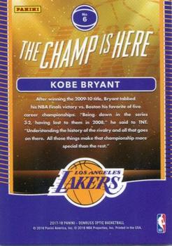2017-18 Donruss Optic - The Champ is Here #6 Kobe Bryant Back