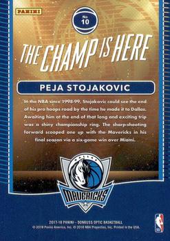 2017-18 Donruss Optic - The Champ is Here #10 Peja Stojakovic Back