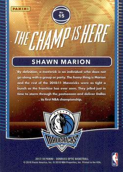 2017-18 Donruss Optic - The Champ is Here #15 Shawn Marion Back