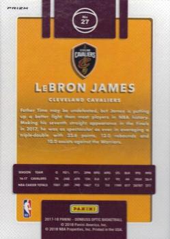 2017-18 Donruss Optic - Purple #27 LeBron James Back