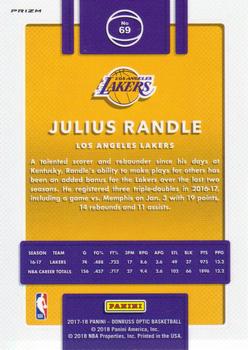2017-18 Donruss Optic - Purple #69 Julius Randle Back