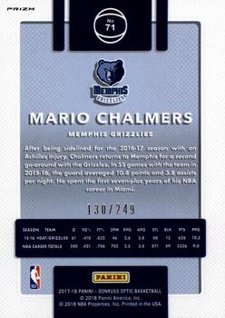 2017-18 Donruss Optic - Premium Box Set #71 Mario Chalmers Back