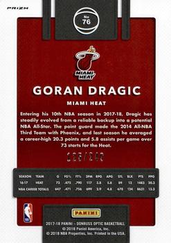 2017-18 Donruss Optic - Premium Box Set #76 Goran Dragic Back