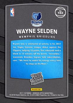 2017-18 Donruss Optic - Rated Rookie Shock #153 Wayne Selden Jr. Back
