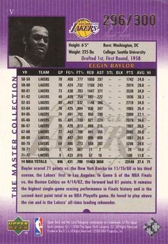2000 Upper Deck Lakers Master Collection #V Elgin Baylor Back