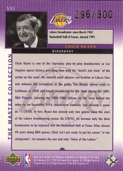 2000 Upper Deck Lakers Master Collection #XXI Chick Hearn Back