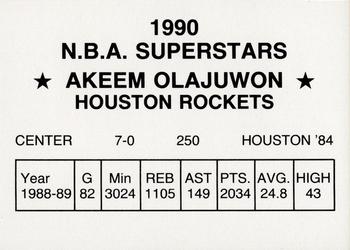 1990 N.B.A. Superstars (Black Back) (unlicensed) #NNO Akeem Olajuwon Back