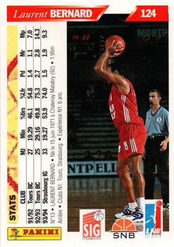 1994-95 Panini LNB (France) #124 Laurent Bernard Back