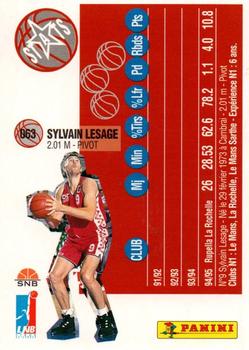 1995-96 Panini LNB (France) #63 Sylvain Lesage Back