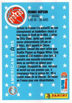 1995-96 Panini LNB (France) - American Stars #AM10 Dennis Hopson Back