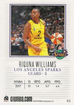 2018 Rittenhouse WNBA #65 Riquna Williams Back