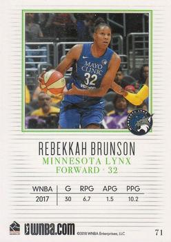2018 Rittenhouse WNBA #71 Rebekkah Brunson Back