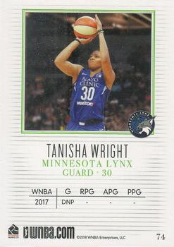 2018 Rittenhouse WNBA #74 Tanisha Wright Back