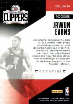 2017-18 Panini Essentials - Essential Rookies #ER-34 Jawun Evans Back