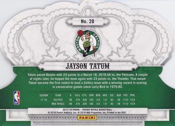 2017-18 Panini Crown Royale #28 Jayson Tatum Back
