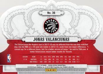 2017-18 Panini Crown Royale #36 Jonas Valanciunas Back