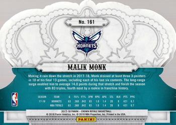 2017-18 Panini Crown Royale #161 Malik Monk Back