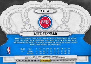 2017-18 Panini Crown Royale #166 Luke Kennard Back