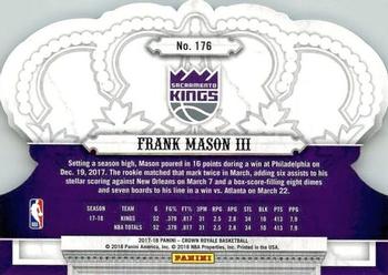 2017-18 Panini Crown Royale #176 Frank Mason III Back