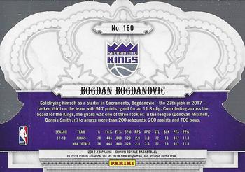 2017-18 Panini Crown Royale #180 Bogdan Bogdanovic Back