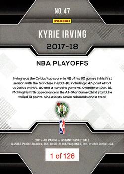2017-18 Panini Instant NBA Playoffs #47 Kyrie Irving Back