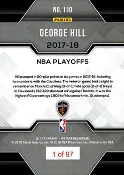 2017-18 Panini Instant NBA Playoffs #110 George Hill Back