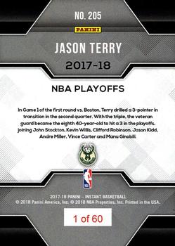 2017-18 Panini Instant NBA Playoffs #205 Jason Terry Back