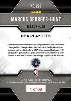 2017-18 Panini Instant NBA Playoffs #222 Marcus Georges-Hunt Back