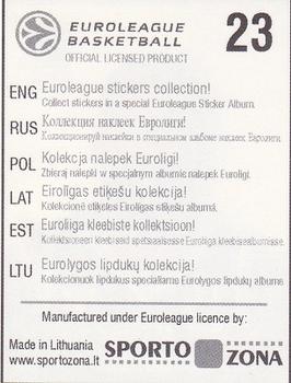 2006 Euroleague Stickers #23 Marcus Goree Back
