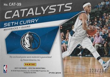 2017-18 Panini Spectra - Catalysts #CAT-39 Seth Curry Back