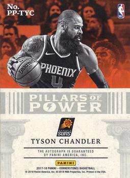 2017-18 Panini Cornerstones - Pillars of Power Autographs #PP-TYC Tyson Chandler Back