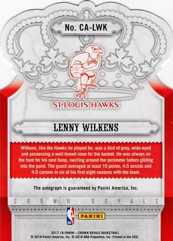 2017-18 Panini Crown Royale - Crown Autographs #CA-LWK Lenny Wilkens Back