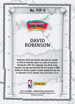 2017-18 Panini Crown Royale - Power in the Paint #PIP-9 David Robinson Back