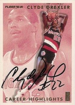 1993-94 Fleer - Clyde Drexler Career Highlights Autographs #5 Clyde Drexler Front