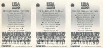 1991-92 SkyBox Mark and See Minis #545 Team USA Card 2 (Michael Jordan / John Stockton / Karl Malone / Magic Johnson) Back