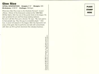 1997 Scholastic Ultimate NBA Postcards #NNO Glen Rice Back