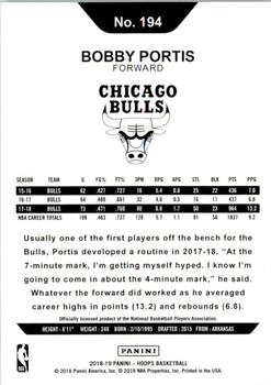 2018-19 Hoops #194 Bobby Portis Back
