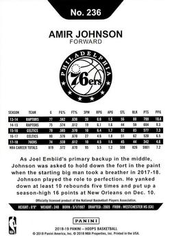 2018-19 Hoops #236 Amir Johnson Back