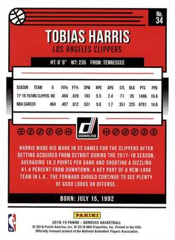 2018-19 Donruss #34 Tobias Harris Back