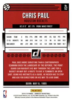 2018-19 Donruss #52 Chris Paul Back