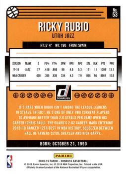 2018-19 Donruss #53 Ricky Rubio Back
