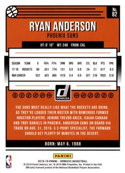 2018-19 Donruss #82 Ryan Anderson Back