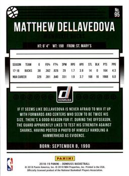 2018-19 Donruss #95 Matthew Dellavedova Back