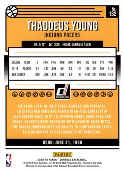 2018-19 Donruss #132 Thaddeus Young Back
