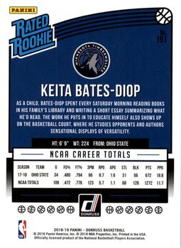 2018-19 Donruss #191 Keita Bates-Diop Back