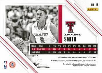 2018 Panini Contenders Draft Picks - Game Day Ticket #15 Zhaire Smith Back