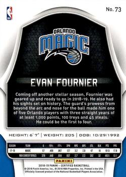 2018-19 Panini Certified #73 Evan Fournier Back