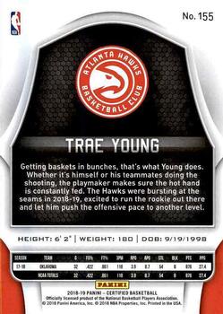 2018-19 Panini Certified #155 Trae Young Back