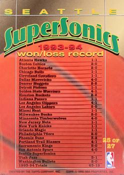 1994-95 Stadium Club - Super Teams Members Only #25 Seattle Supersonics Back